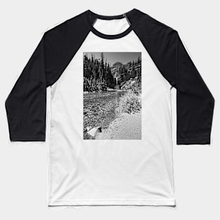 Glacier National Park Stream in the Mountains Baseball T-Shirt